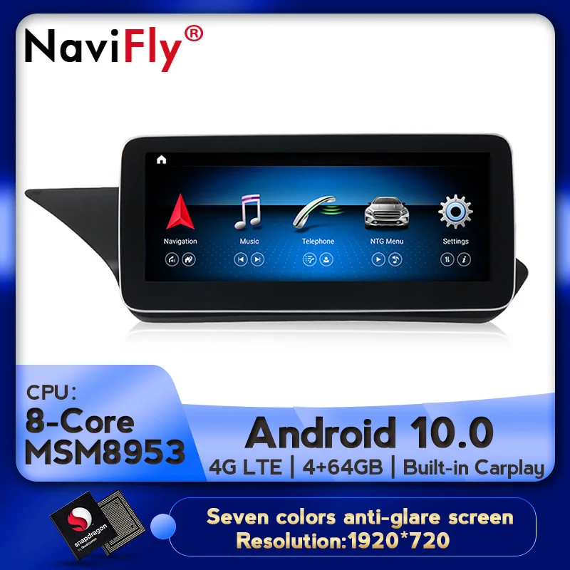 

NaviFly 1920*720 wireless Carplay Android 10 Car multimedia gps navigation for Mercedes Benz E class W212 Four doors Sedan