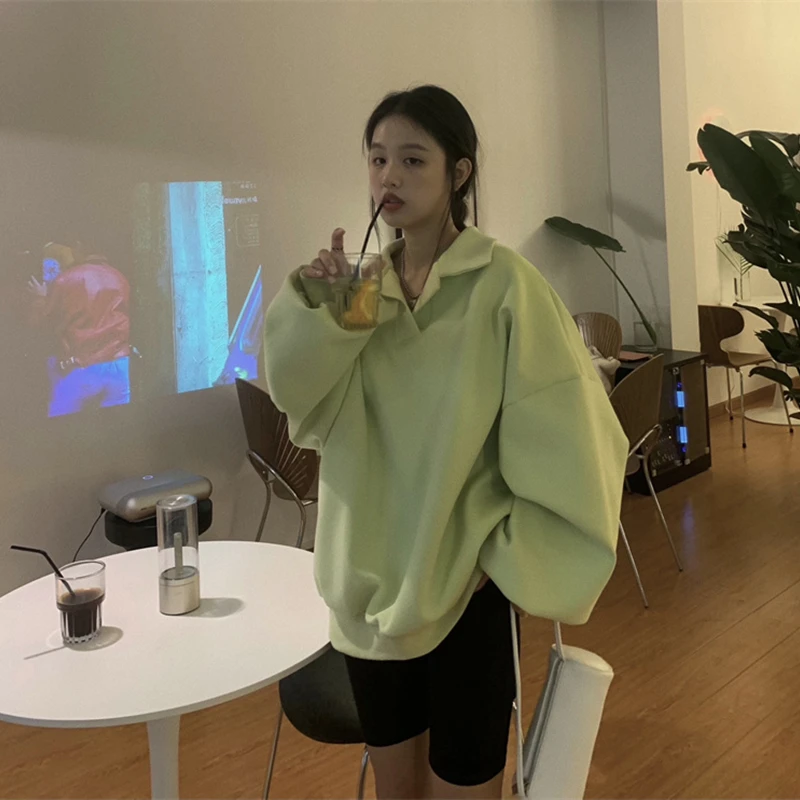 Женские повседневные однотонные свитера с длинным рукавом свободные женские