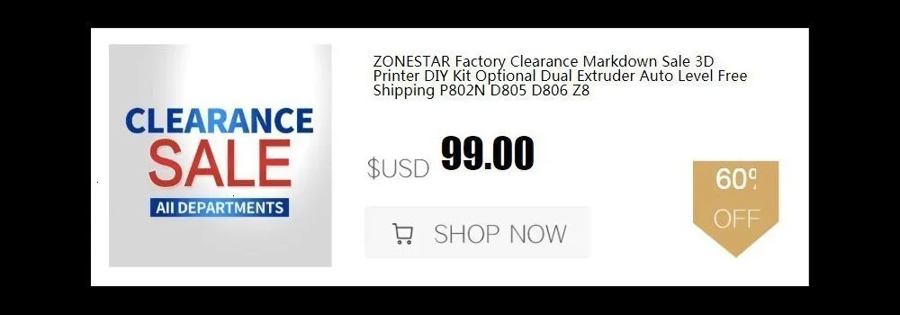 ZONESTAR 3D принтер Экструдер Насадка для 1,75 мм нити Размеры 0,2/0,3/0,4 мм Совместимость с ultimaker MK7 MK8 Reprap