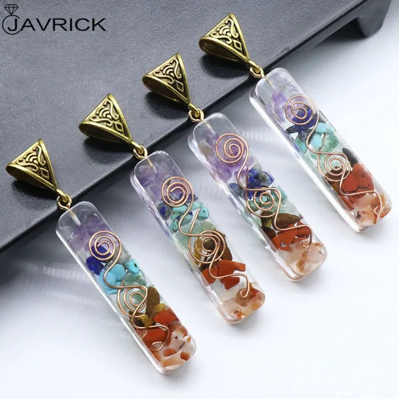 Merkaba 7 Чакр Кристалл камни Orgone кулон генератор энергии аккумулятор Orgonite