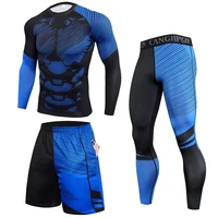 2021 mens thermal underwear suit fitness compression sweat quick drying long johns suit 3d printing mens tights suit men