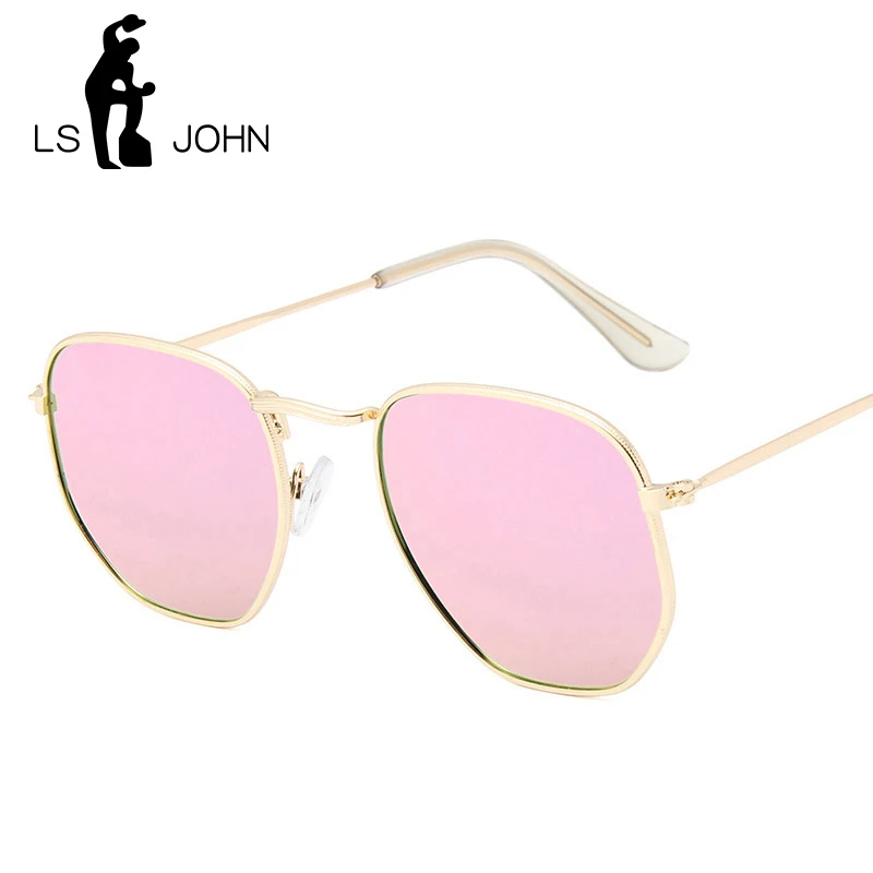 Мужские и женские солнцезащитные очки LS JOHN круглые зеркальные солнечные