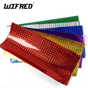 6 шт. Голографическая клейкая пленка 10 см X 20 см, лента для изготовления приманок, материал для вязания мушек, красный, зеленый, синий, серебристый, фиолетовый, зеленый