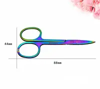 Professional Rainbow Color Stainless Steel Eyebrow Tweezer Eyebrow Mini Scissors Clip Anti-static Face Hair Remover Tool SN1552