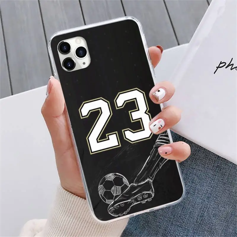 

Football Lucky number And letter Phone Case For iphone 12 5 5s 5c se 6 6s 7 8 plus x xs xr 11 pro max mini