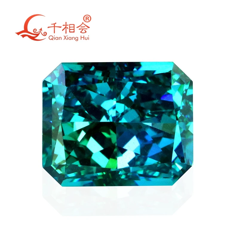 9x11mm 10x12mm paraiba  color rectangle shape  brilliant crushed ice cut  cubic zirconia loose stone cz stone