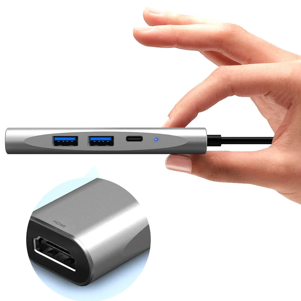 

Usb Type C To Hdmi-compatible Digital Av Multiport Hub Usb3.1 Adapter Pd Charger For Pc Multi-function Extension Accessories