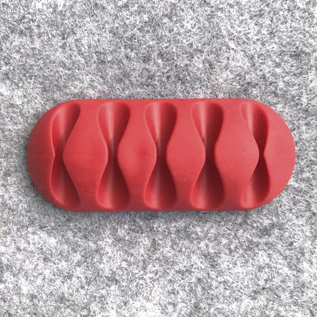 

Five-Hole Cable Organizer Holder Cable Clip Desk Tidy Organiser Wire Lead USB Charger Holder Fixer