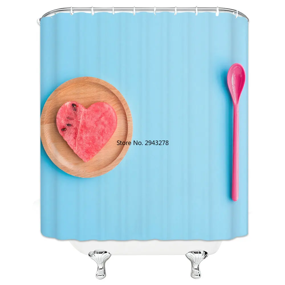

Personality Funny Fruit Watermelon Beach Printed Shower Curtain waterproof Bath Bathroom Shower Curtains 12 pcs Hooks
