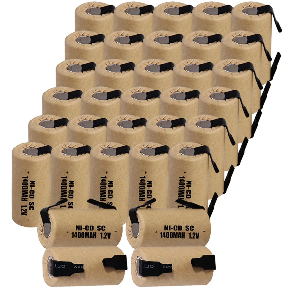 34 шт аккумулятор SC 1 2 V батареи для электроинструментов 1400mah nicd 4 25 cm * цвет