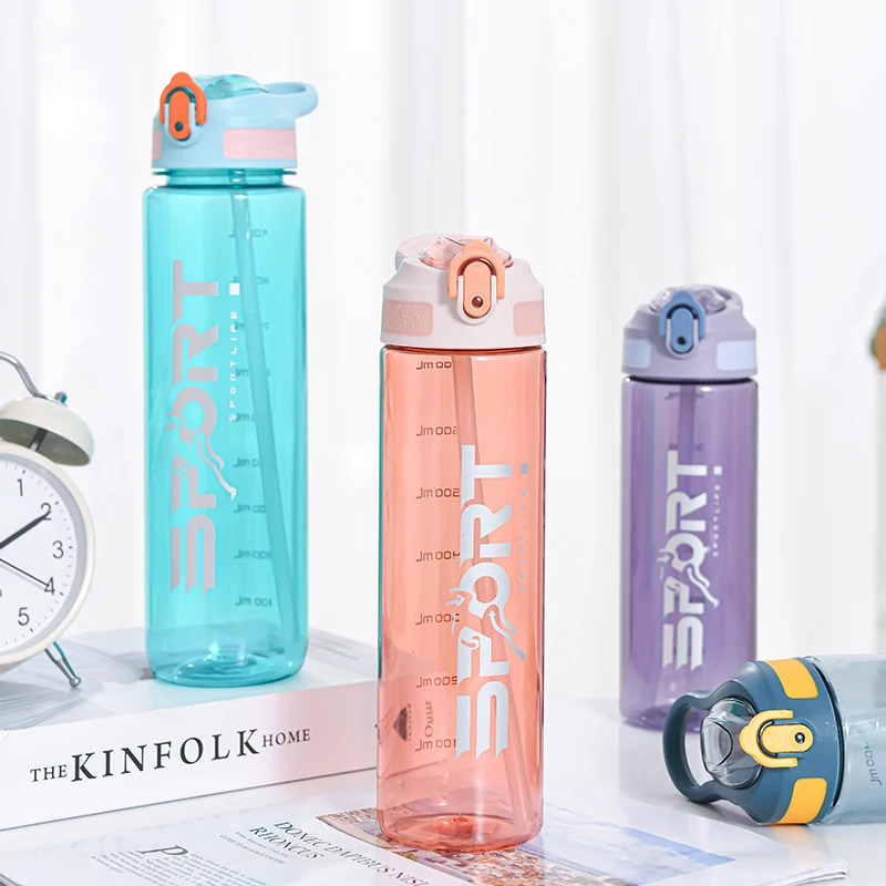 Новая Спортивная бутылка для воды уличная протеиновая чашка с соломинкой