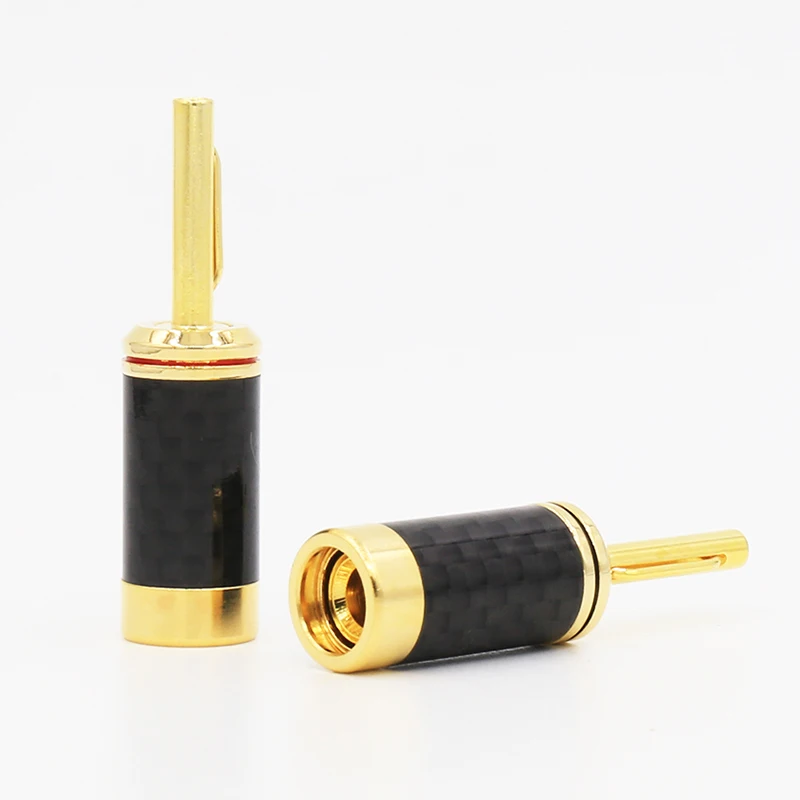 4 шт. позолоченный кабель для колонок в виде банана из углеродного волокна аудио hi