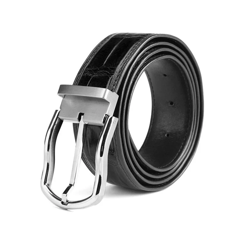 

Alligator Skin Men's Business Belt Genuine Leather Fashion Buckle Belt Women High Quality Casual Pants Belt Luxury Cozy Belts