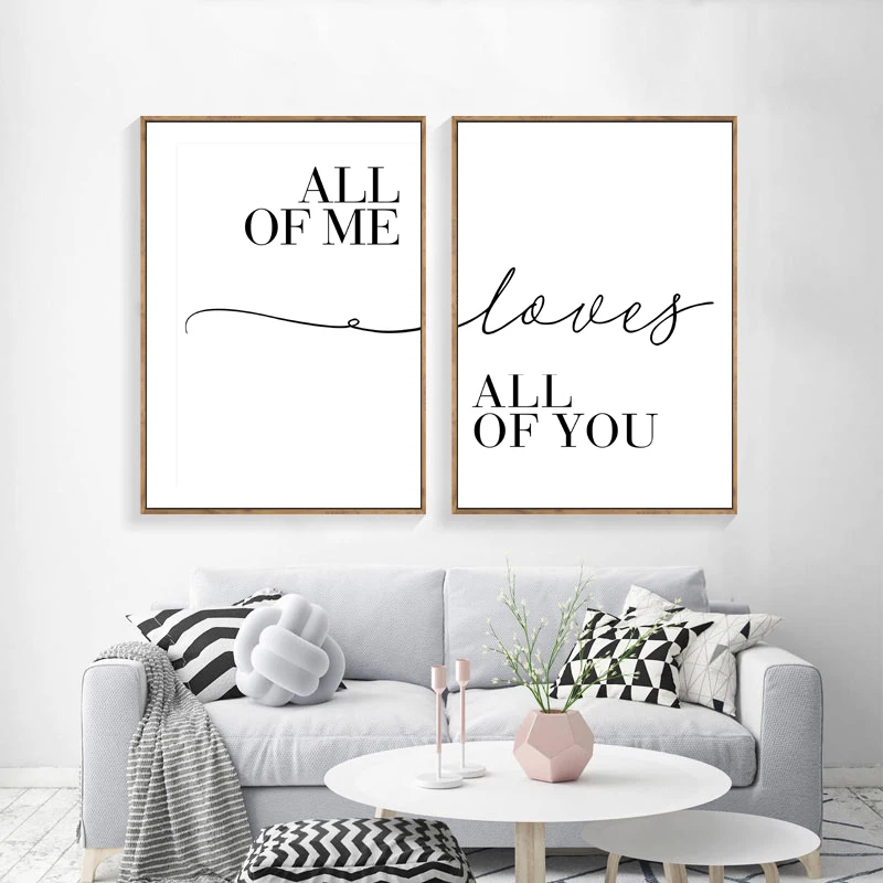 2 панели Скандинавский минималистский черно белые настенный художественный