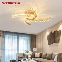 modern led ceiling lights creative long lamp for living room bedroom kitchen aluminum crystal corridor gold light lampy sufitowe