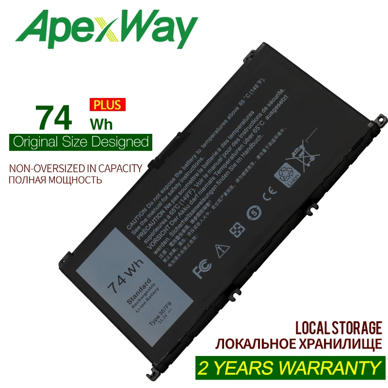 

ApexWay 11,1 V 74WH 357F9 Аккумулятор для Dell Inspiron 15-7000 7559 7557 7566 Φ