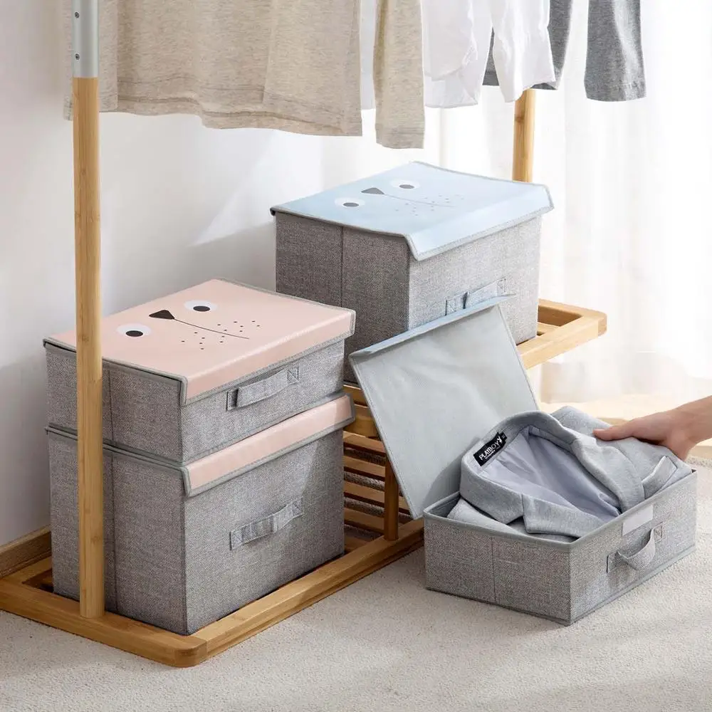 Большая картонная коробка для хранения в шкафу шкаф корзина с крышкой складной