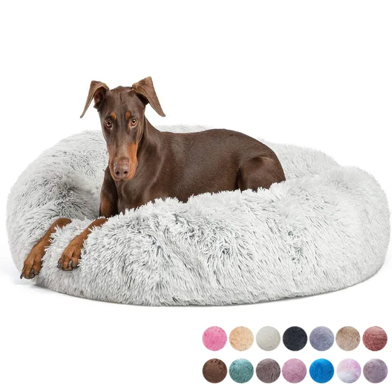 

Pet Dog Bed Super Soft Pet Bed Kennel Dog Round Cat Winter Warm Sleeping Bag Long Plush Large Puppy Cushion Mat