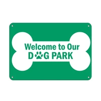 welcome to our dog park tin sign art wall decorationvintage aluminum retro metal sign