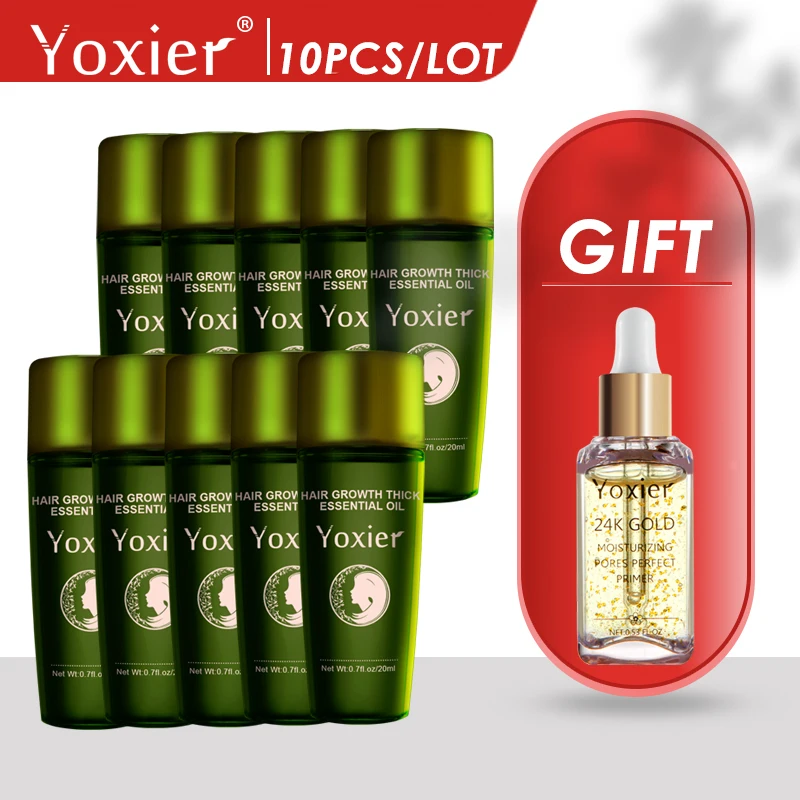 Yoxier 10 шт. роста волос с эфирным маслом эффективный Экстракт анти-питают корни волос обработка предотвращает выпадение волос Средства по уходу за волосами - изображение
