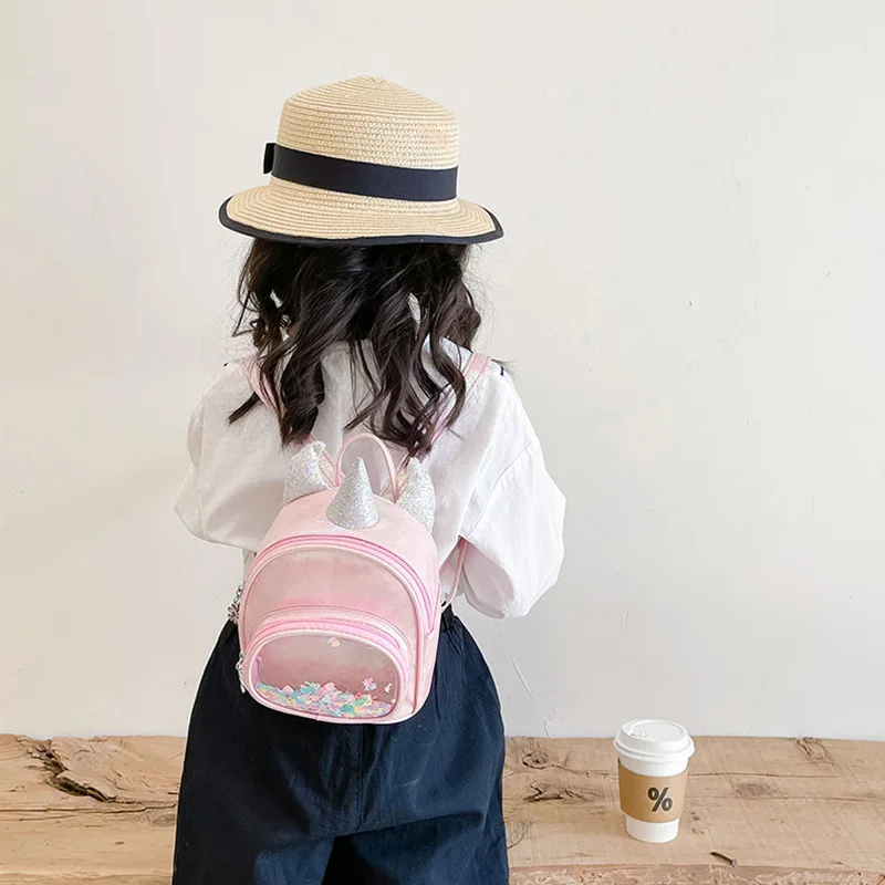 Children's Bag Cartoon Cute Sequined Unicorn Mini Backpack Kindergarten School Bag Baby Backpack Christmas Gifts