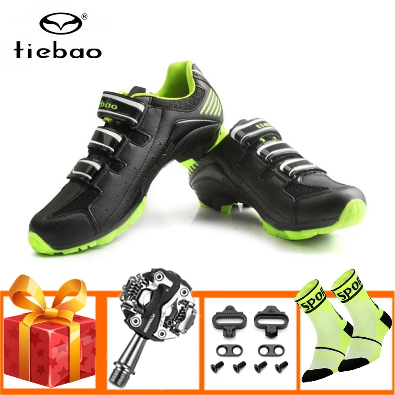 

Tiebao Cycling Shoes Men Sapatilha Ciclismo Add Mtb SPD Pedals Self-locking Breathable Outdoor Professional Bicycle Sneakers