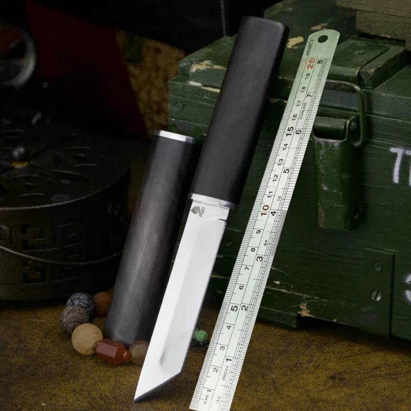 Утолщенный стальной острый тактический прямой нож D2 60HRC серия японских