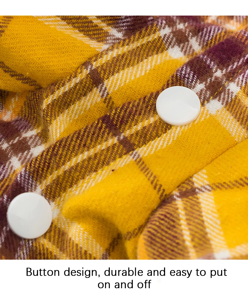 

New Pet Jumpsuit Plaid Dog Hoodie Denim Coat T-shirt Cat Puppy Jacket Autumn and Winter Chihuahua Clothes ZD