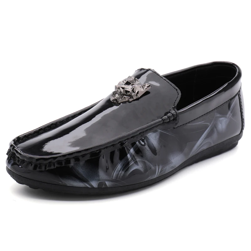 KD12black Взрывоопасная кожаная обувь с головой тигра; Всесезонная обувь в горошек; дикая обувь; мужская повседневная обувь без шнуровки; мужские модные кроссовки - Цвет: KD12black