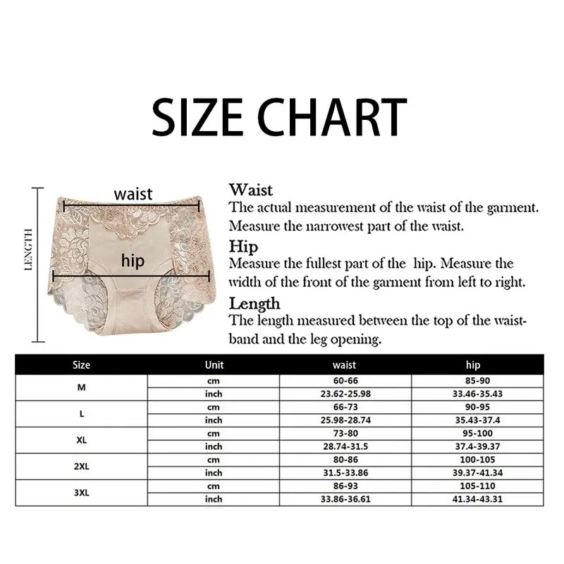 

2Pcs Women Cotton Underwear Panties Sexy Lace Mid-Waist Hollow Female Briefs Hip Lift Underpants For Lady Plus Size Lingerie