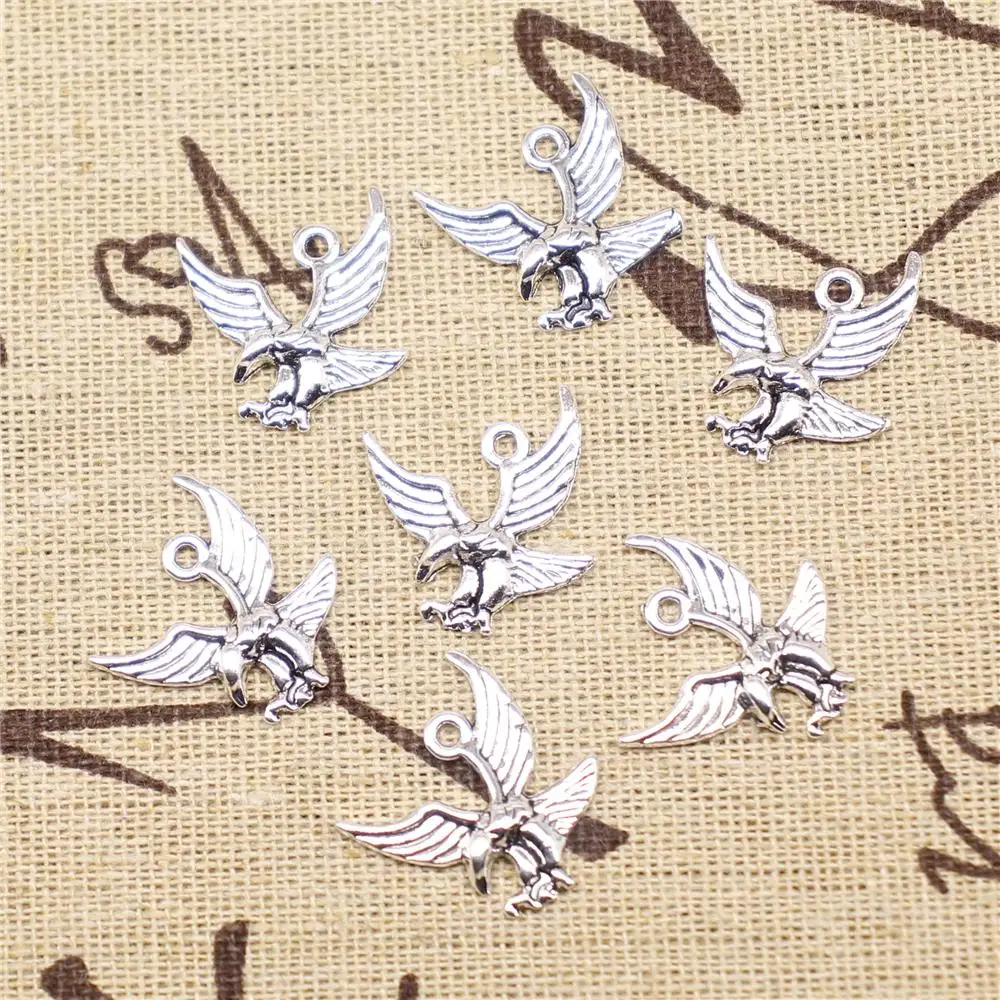 

Charms For Bracelet Making 20pcs 20x20mm Antique Silver Color Eagle Charms