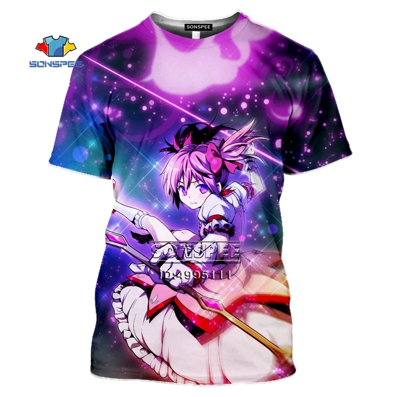 

Japan Anime Puella Magi Madoka Magica Kaname Madoka 3D Print Women Men's T-shirt Harajuku T-shirts Summer Tshirt Casual Shirt