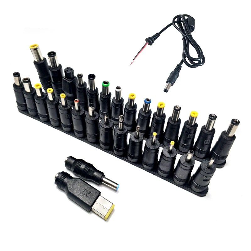 

New 31pcs Universal Connectors Laptop Power Supply Adapter AC DC Jack Male Female Plug Charger Conversion Head Adapter Connector