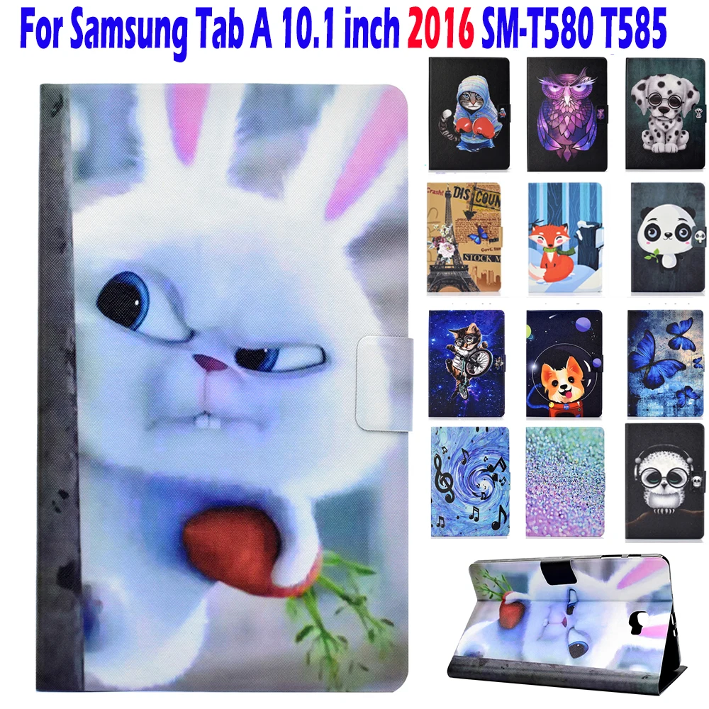 Футляр с подставкой и слотом для карт чехол Samsung Galaxy Tab A 10 1 &quot2016 T580N SM T580 кошка
