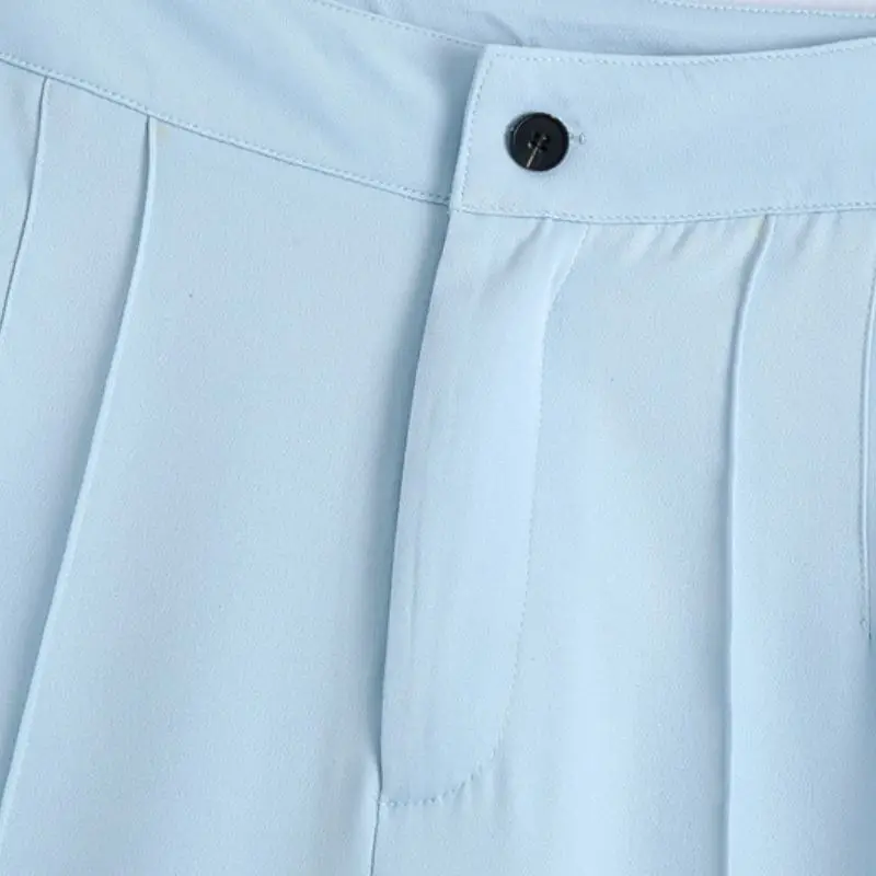 Женский офисный костюм двойка EleeMee прямой пиджак с карманами и длинным рукавом