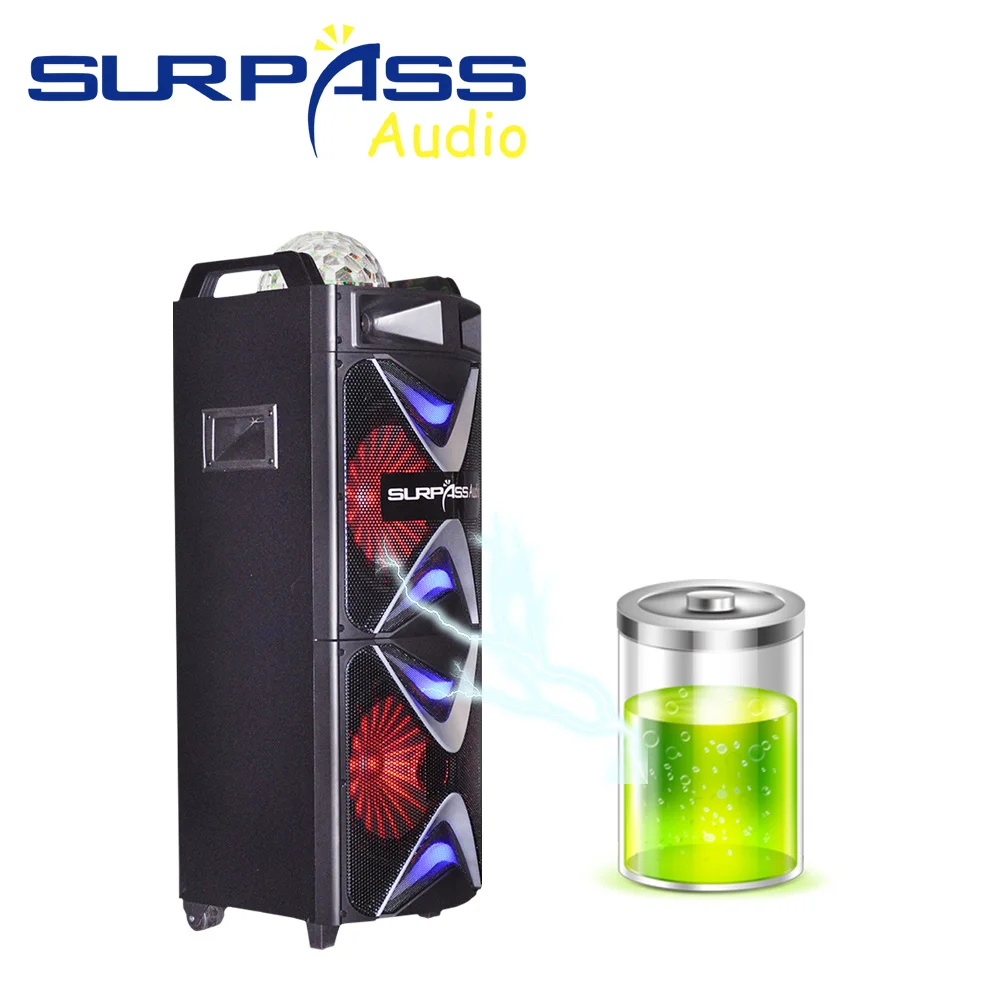 Портативная уличная Bluetooth-Колонка на колесиках 60 Вт светильник Беспроводная