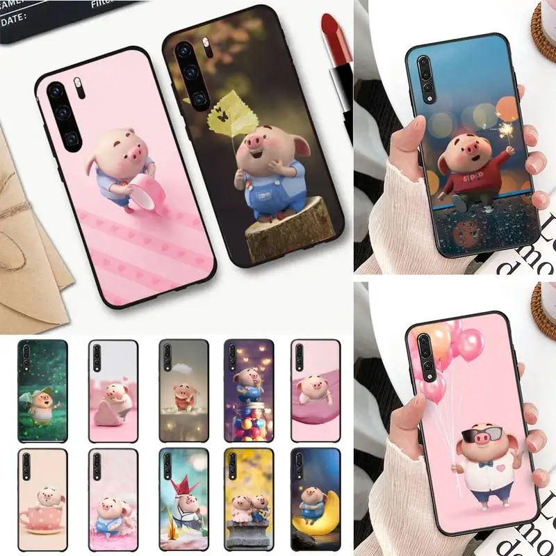 

Cartoon Pig Phone Case For Huawei P30 plus P8 lite P9 lite Back Coque for Psmart P20 pro P10 lite