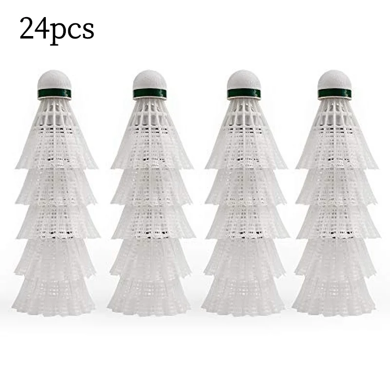 24pcs Nylon Badminton Shuttlecocks Badminton Balls with Stable & Durable Portable Badminton Products Sport Training Shuttlecock