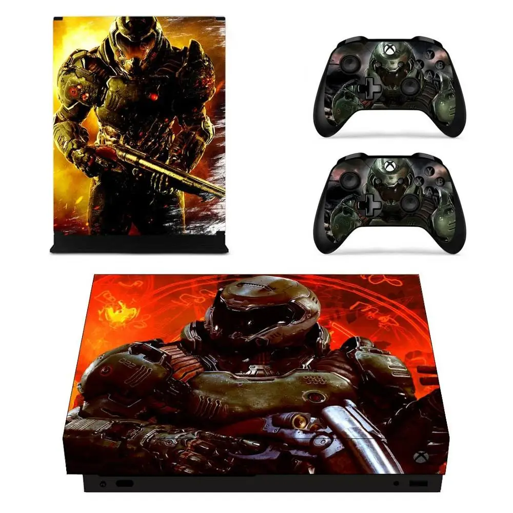 Для Xbox One X стикер s Doom виниловое покрытие Наклейки Обложка Pegatinas Adesivos для one