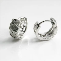 korean version simple hollow earrings for men and women trendy silver color jewelry daily match with festival souvenirs
