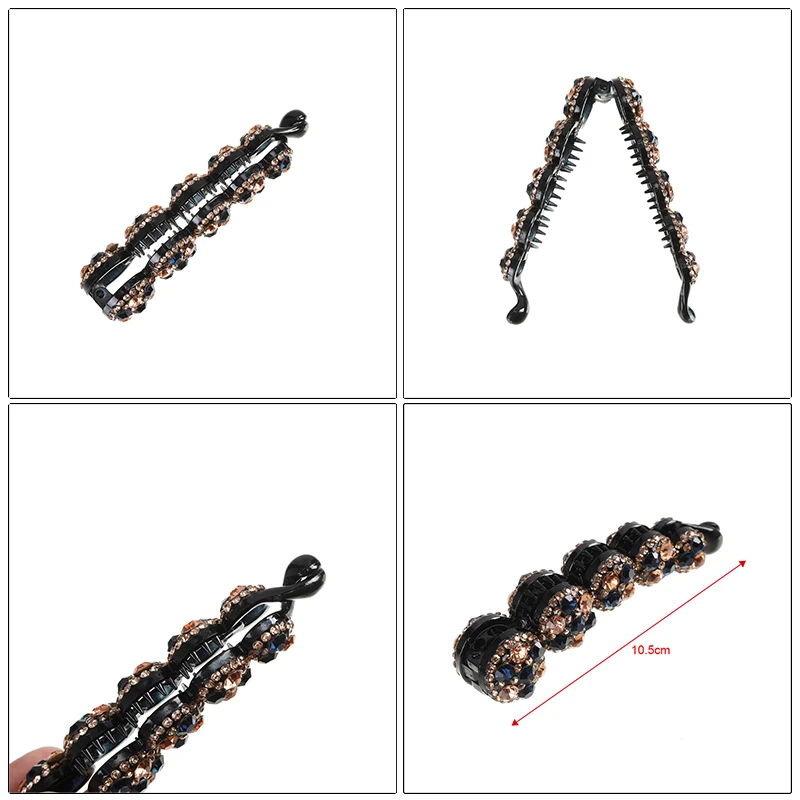 AWAYTR стразы заколка для волос с бананами Винтажная блестящие заколки конским