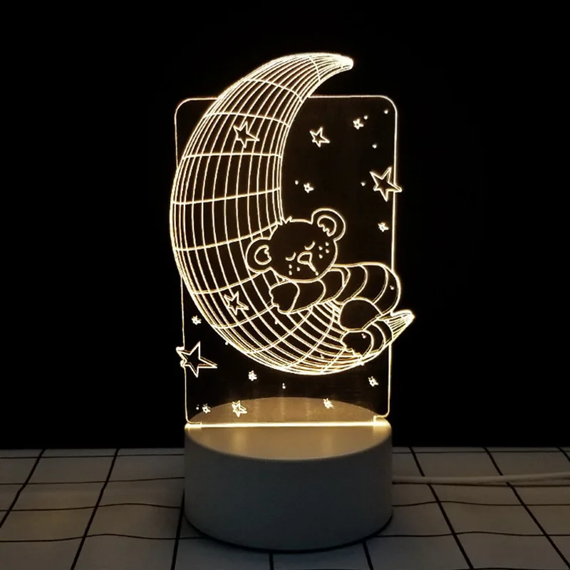 

USB Acrylic LED Lamp Animal Nightlight for Kids Table Lamp Kids Night Light Birthday Gift for Child Room Decor