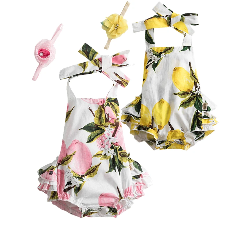 

Kids Clothes Infant Baby Girl Sets Romper+Flower Print Pants+Hairband Baby Girl Outfits Newborn Summer clothing toddler sets