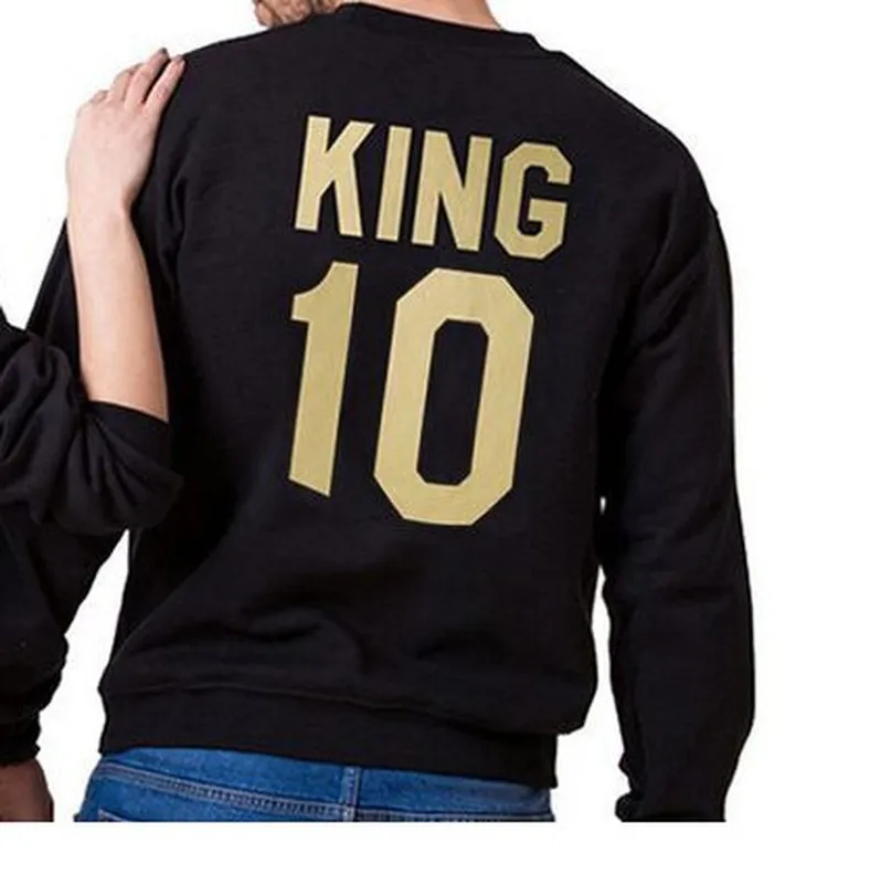 

King Queen Gold Hoodies Sweatshirts EuropeTops 2022 Women Casual Kawaii Harajuku Kpop Sweat Punk For Girls Clothing Korean