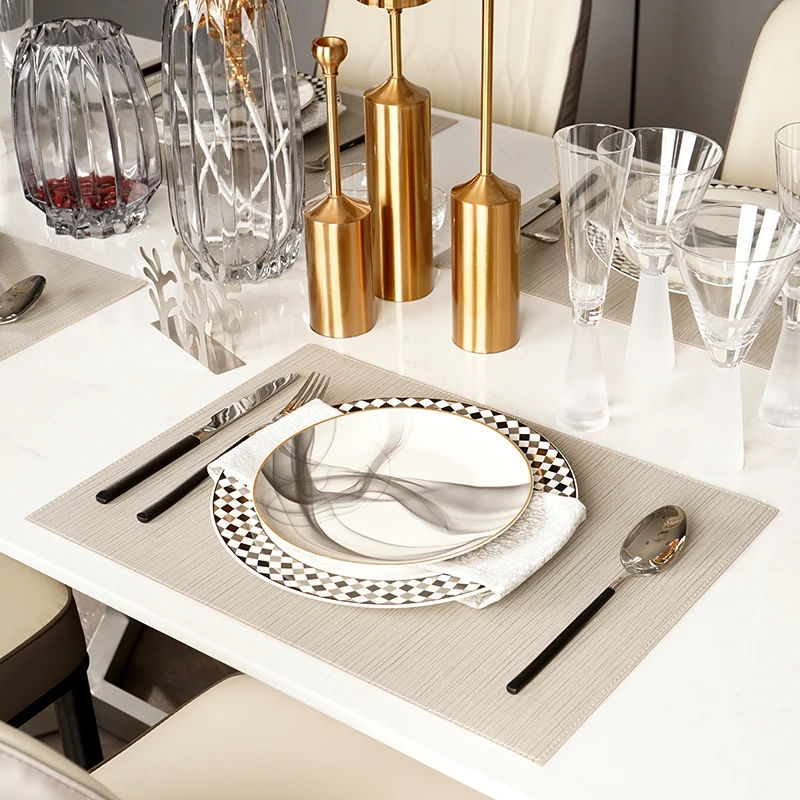

Nordic Ceramic Plate Sets Luxury Creative Trays Decorative Round Dinner Serving Plate Sets Zestawy Obiadowe Home Tableware DB60P