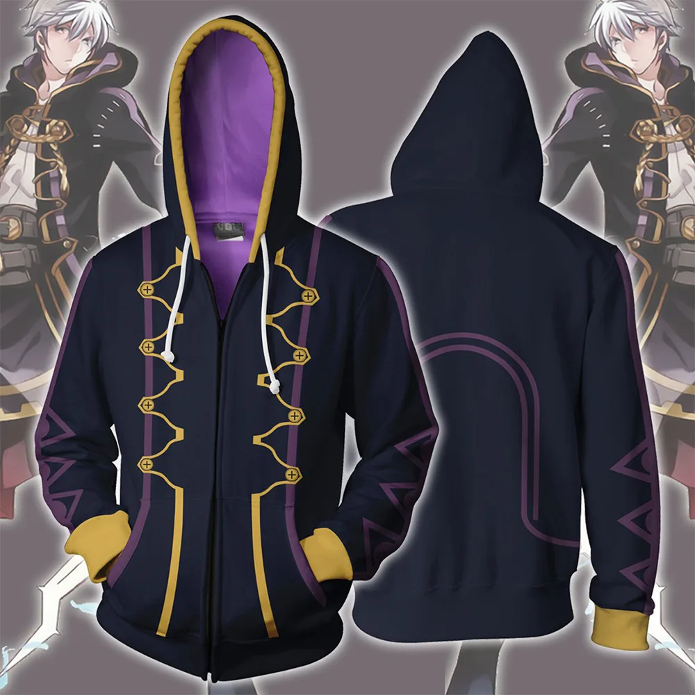 

Game Fire Emblem Hoodie Anime Cospaly Costume 3D Printed Sweatshirt Robin Corrin Zip Up Hoodies Three Houses Sweatshirts Jacket