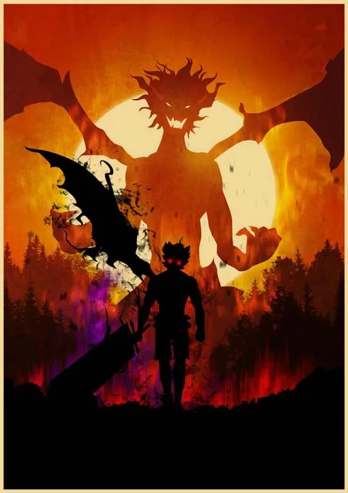 Популярные аниме плакаты в винтажном стиле Jujutsu кайсен |