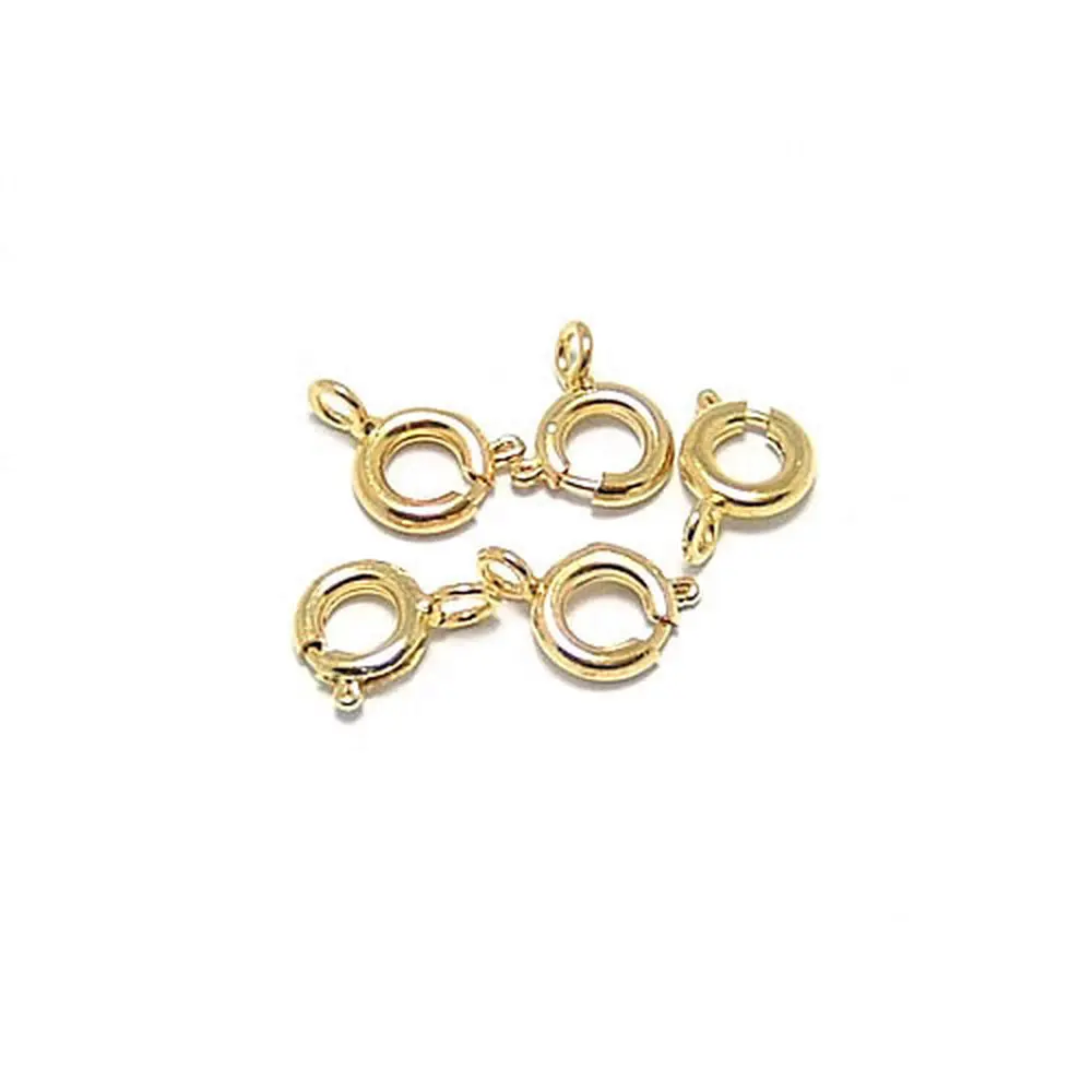Оптовая продажа 6 мм имитация родия круглые медные застежки-карабины фурнитура