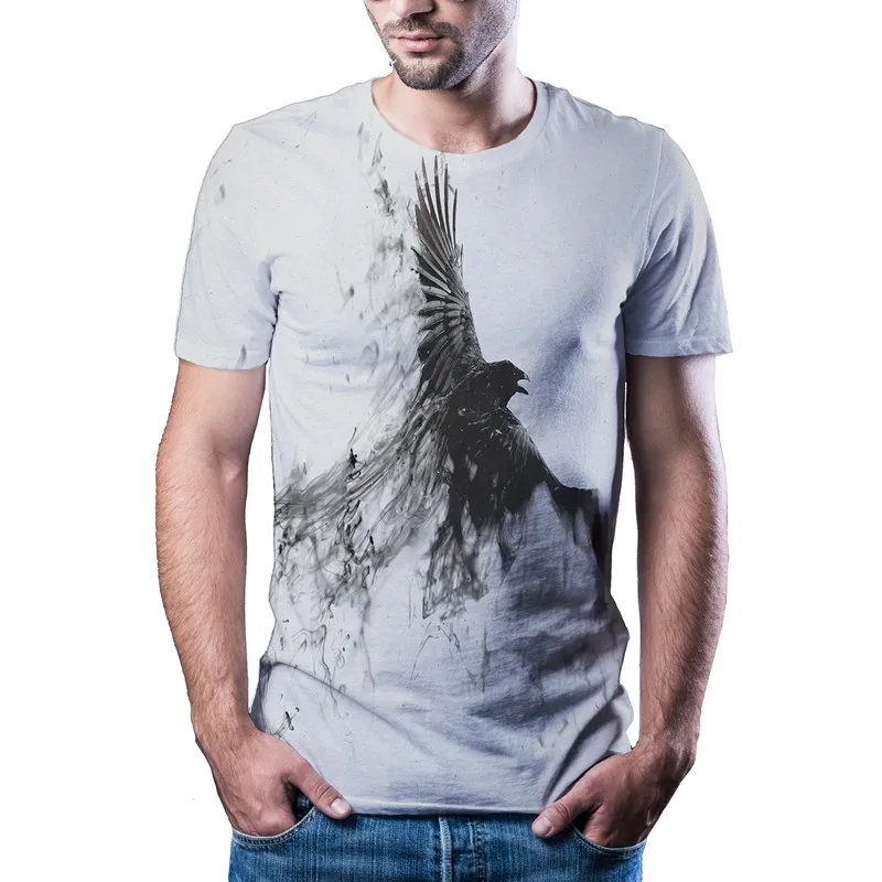 2020 Hot black and white sketch natural sports summer 3D printing latest fashion T-shirt tops men / boy casual T-shirts | Мужская одежда