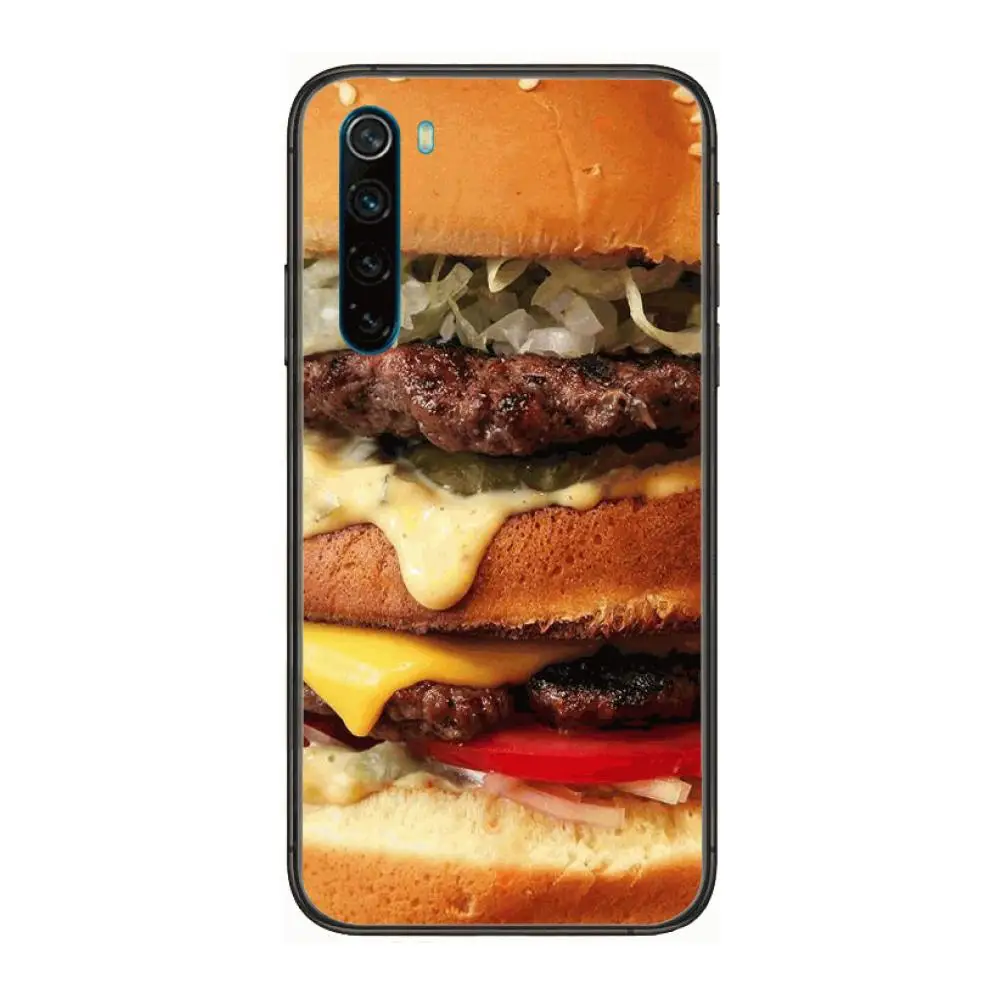 

Western cuisine cartoon Phone Case For XiaoMi Redmi Note 9S 8 7 6 5 A Pro T Y1 Anime Black Cover Silicone Back Pretty